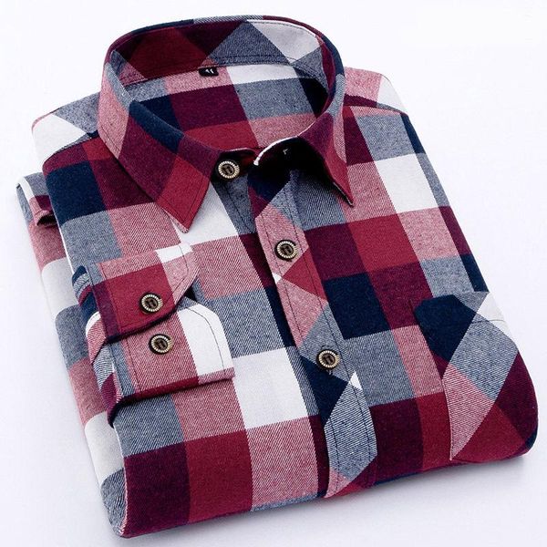 

men's casual shirts 2021 fashion plaid shirt autumn winter red checkered men long sleeve chemise homme cotton male check, White;black