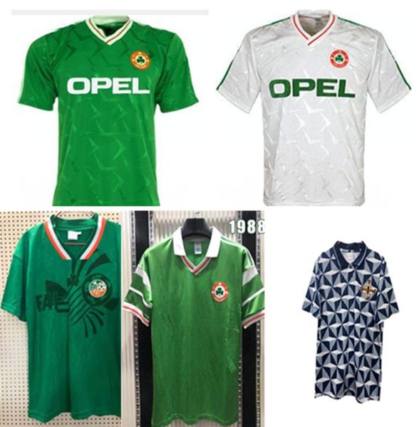 

classicireland retro soccer jerseys 1990 1992 1994 94 vintage football shirt northern national team 90 93 world cup green white, Black;yellow
