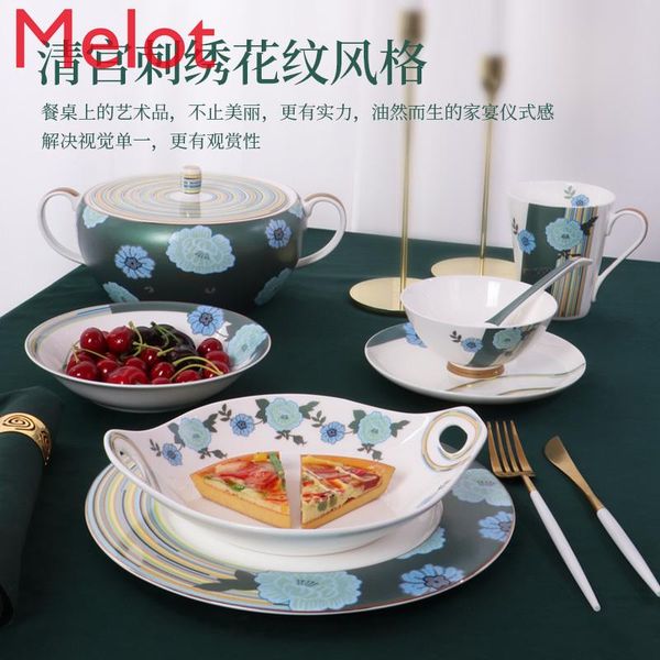 

dishes set domestic chinese tableware bone china household european 4-person 8-person combination bowl bowls