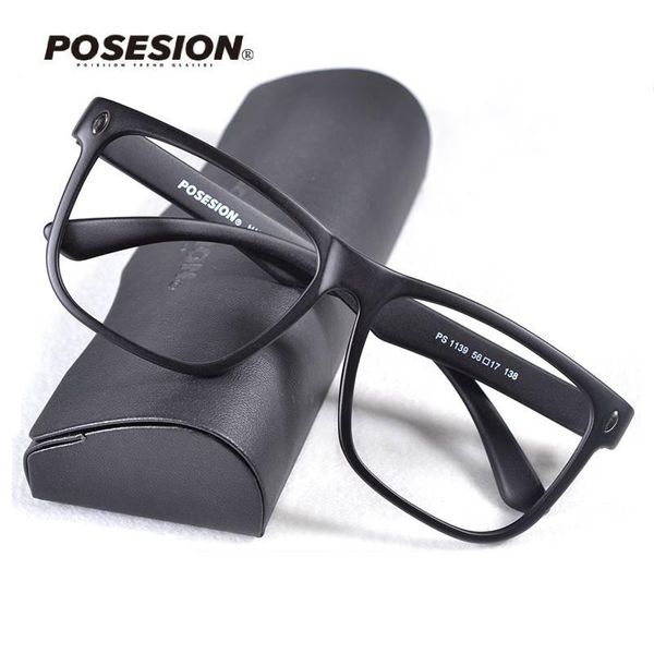 

fashion sunglasses frames posesion tr90 oversized glasses frame men square 13g ultralight eye for computer myopia spectacle, Black