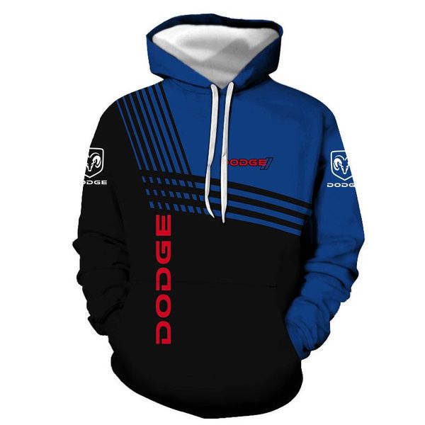 

men's hoodies & sweatshirts fall casual sweatshirt dodge logo jacket harajuku peripheral sportswear hip hop hoodie racing cloth, Black