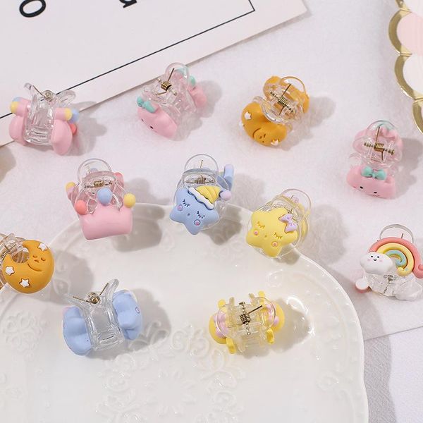 

hair accessories 2pcs/set girls korean lovely claw children cartoon bang clip broken small clips top, Slivery;white