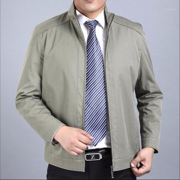 

men's jackets m-3xl 2021 spring and autumn middle-aged casual jacket thin section stand collar large size father coat, Black;brown