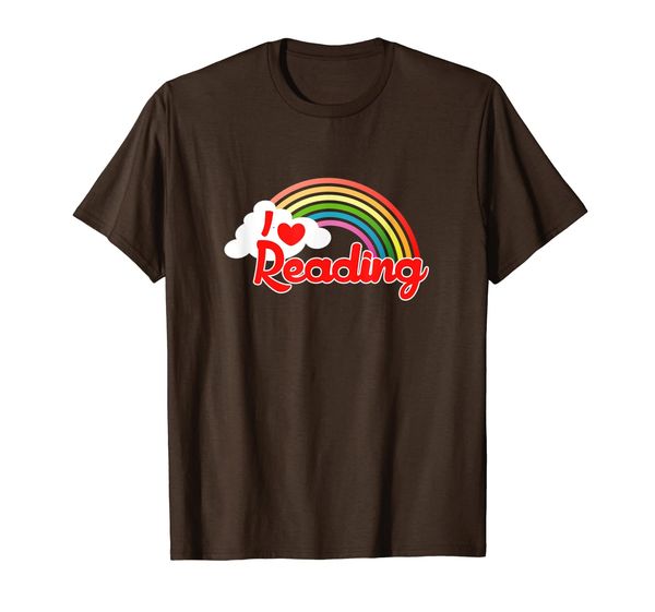 

I love reading shirt with a retro rainbow for a reader, Mainly pictures