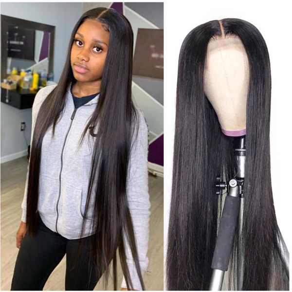 

lace wigs straight front human hair pre plucked frontal wig with baby 13x4 brazilian remy 180 density, Black;brown