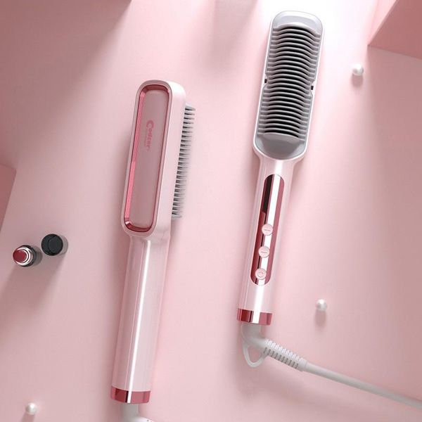 

electric hair brushes 2021 arrival mini straightener brush beard comb flat iron styler styling tool