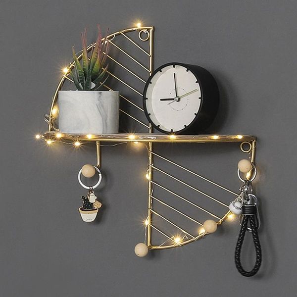 

hooks & rails wall hanging storage rack office home iron art creative shelf