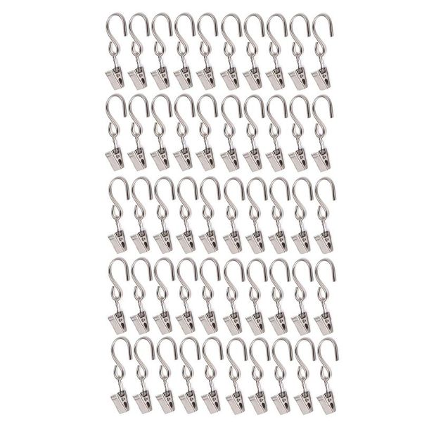 

other home decor 50pcs stainless steel curtain clips with hooks for hanging clamp hangers gutter party string light outdoor wire holder