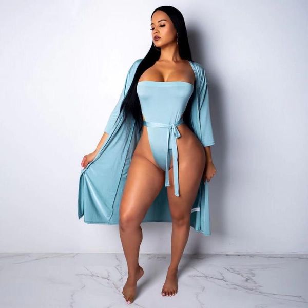 

women's tracksuits uvrcos two piece set women solid color tracksuit summer strapless off shoulder sashes ribbons streetwear beach party, Gray