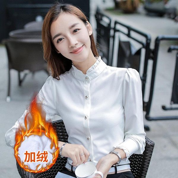 

women's blouses & shirts women blouse spring st collar long sleeve shirt chiffon white blusas ropa de mujer