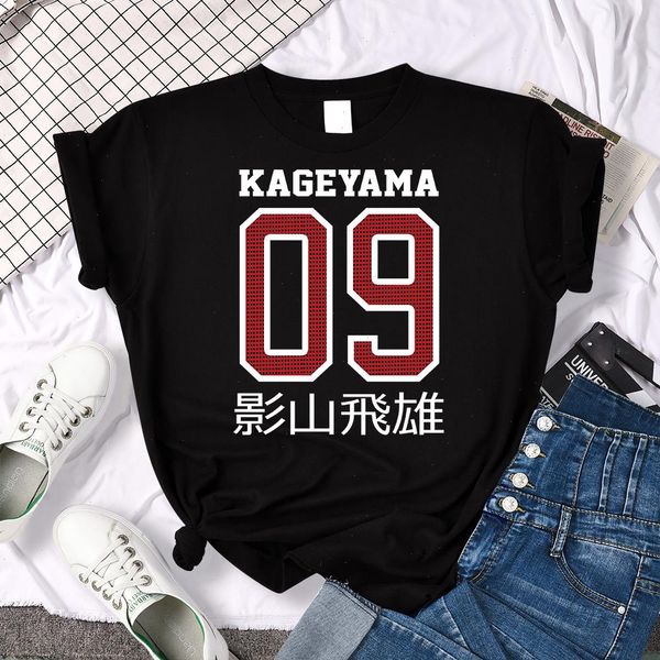 

street fashion haikyuu anime print t-shirts women oversize loose t-shirt cartoons sweat clothing crewneck summer, White