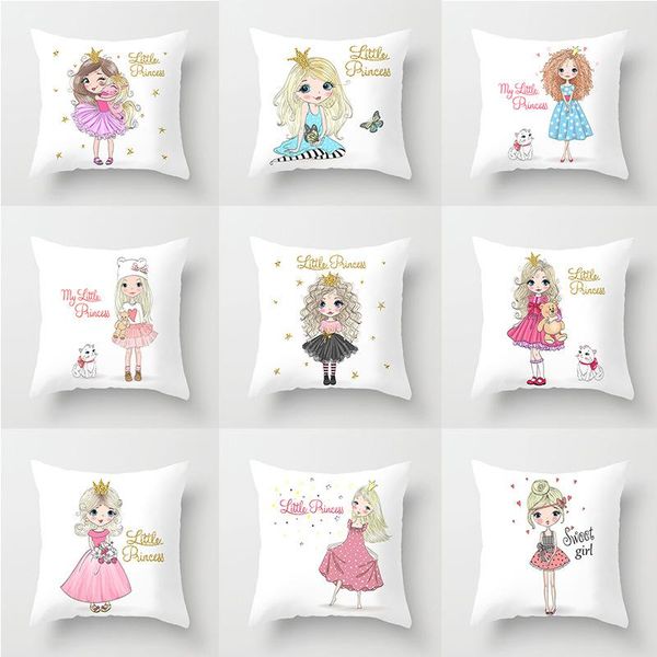 

pillow case 45*45 princess series printed polyester square