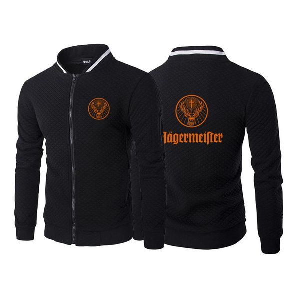 

men's hoodies & sweatshirts 2021 jagermeister logo hoodie hip hop streetwear men pullover hooded windbreaker solid male fashionable, Black