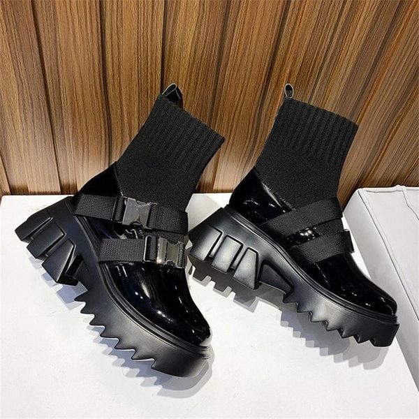 

boots the winter 2021 warm for women's shoes non-slip round toe .5cm heel slip on leather women 35-39, Black