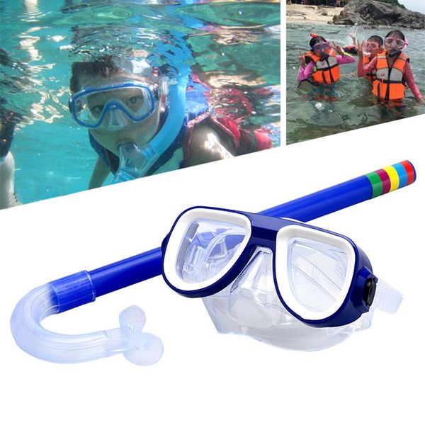 

anti-fog child diving masks glasses snorkeling swimming scuba total dry snorkel mask glass lens with breathing tube