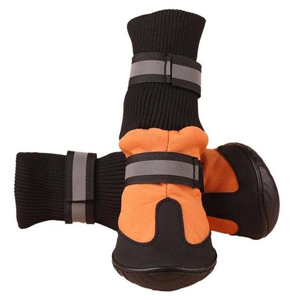 

dog apparel big soft waterproof boots for large shoes -orange xl
