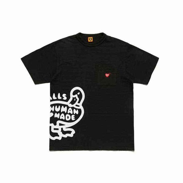 

human made pocket t-shirt men women duck print t shirt tees g1217, White;black