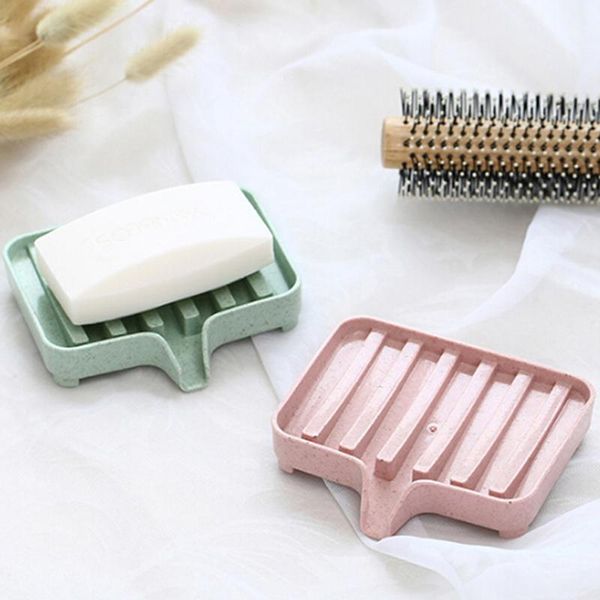 

fashion plastic soap dish storage box colorful dishes bath holder bathroom organizer sponge plate tray drain