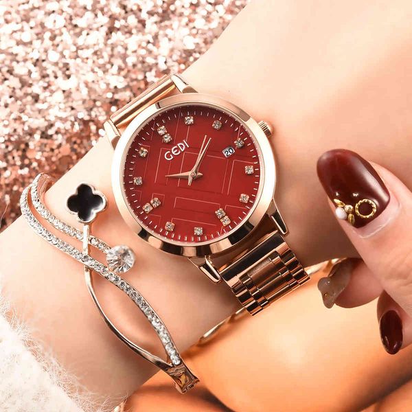 

watch women's fashion with diamond band waterproof, Slivery;brown