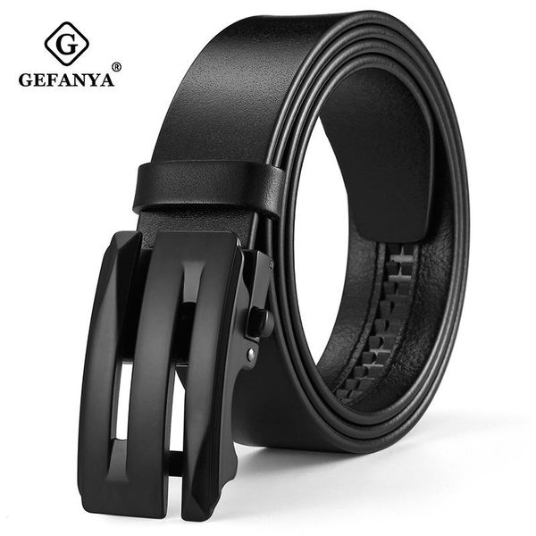 

luxury leather belt men automatic buckle genuine strap brand waistband cowhide belts for, Black;brown