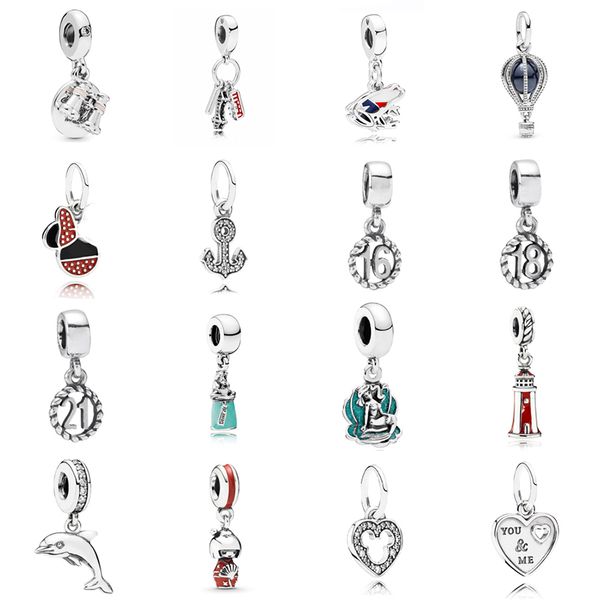

new 2021 100% 925 sterling silver dolphin pendant fit diy original bracelet fshion jewelry gift, Black