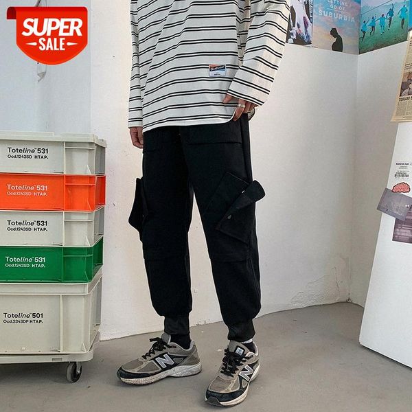 

workwear casual pants men's korean style trend loose student wide leg #2d5m, Black