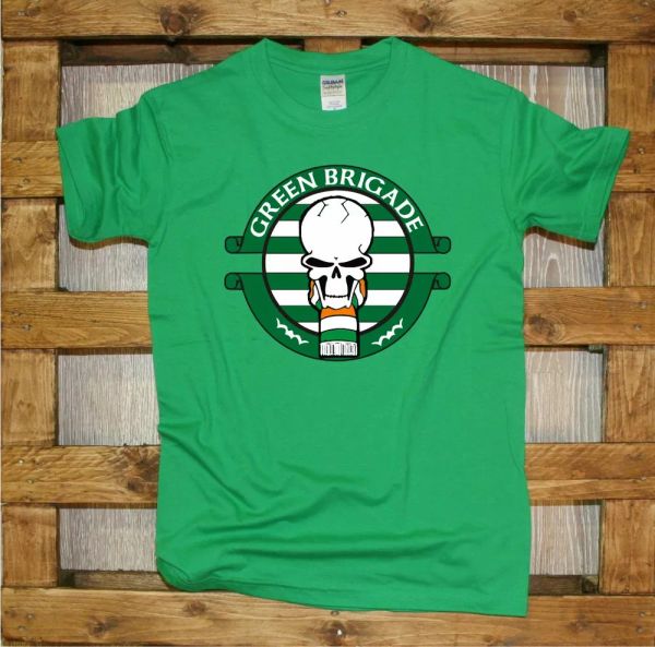 

green brigade football shirt j404 tshirt celtic glasgow ultras terrace life, White;black