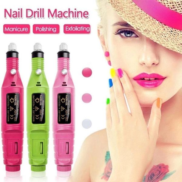 

nail drill & accessories machine electric manicure handle apparatus for rechargeable pen gel portable w5r8