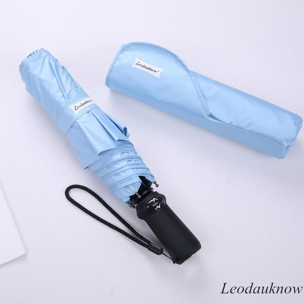 

umbrellas leodauknow ultralight fully automatic uvproof windproof three fold travel umbrella men's and women's sunny rainy umbrell