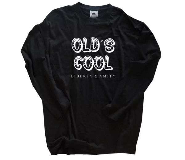 

old s cool old school liberty and amity long s-xxl, White;black