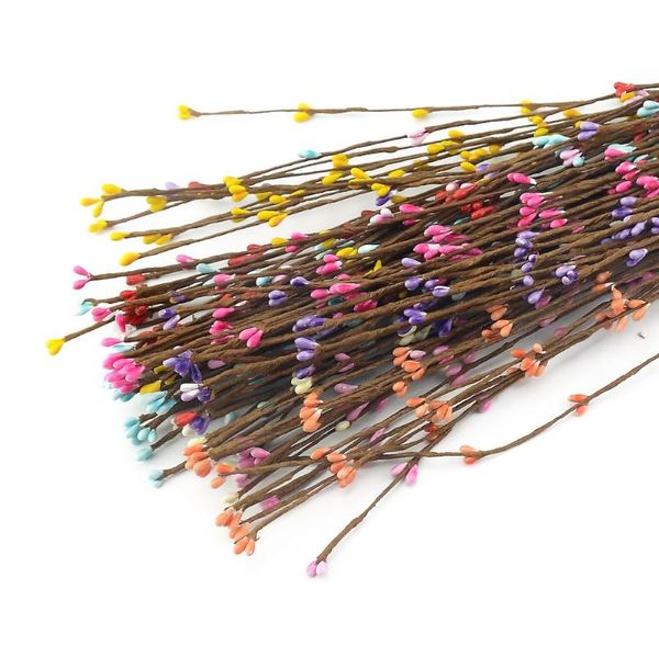 

decorative flowers & wreaths 80pcs 40cm artificial branches barbed wire wedding decoration diy stamens wreath flower garland fake handicraft