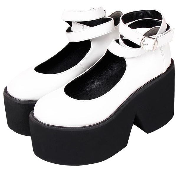 

dress shoes angelic imprint woman girl lolita cosplay punk lady high heels wedges pumps women party style heel 8190 pu, Black