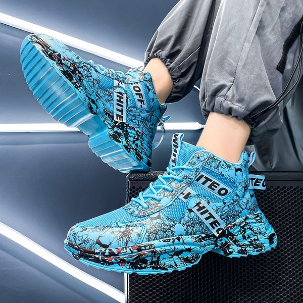 

mens womens running shoes black white blue green gray -37 graffiti comfortable breathable fashion trainers sports sneakers outdoor size 39-4