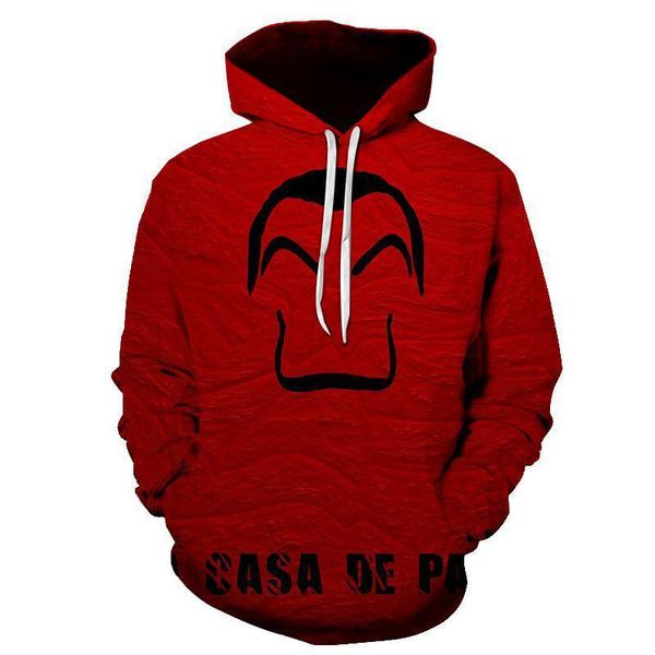 

men's hoodies & sweatshirts 2021 spring woman/men the house of paper money heist tv male sweatshirt funny clothes red tracksuit, Black