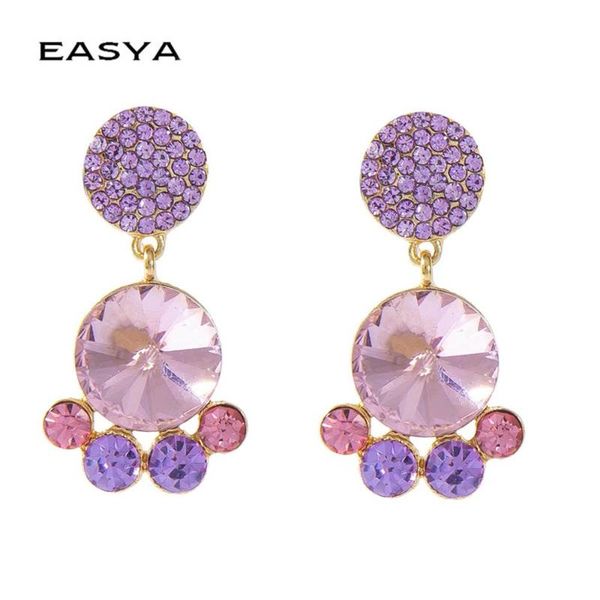 

women's fashion crystal stud earrings brand sweet party fine crystals chain tassels jewelry accessories for women dangle & chandelier, Silver