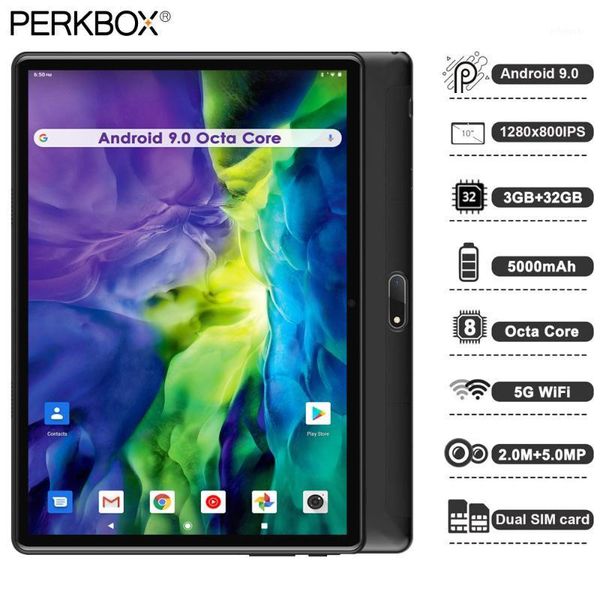 

perkbox tablet 10 inch, octa core, 5g wi-fi, 4g phablet, android 9.0 tablets, 3gb ram, 32gb storage, gms certified, bluetooth1
