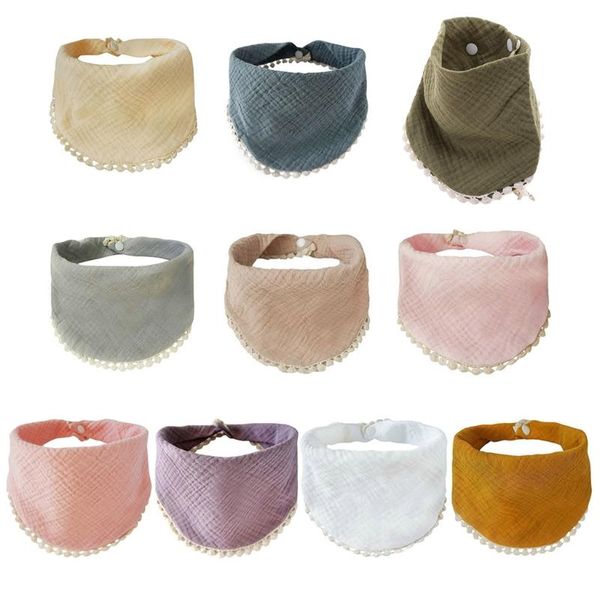 

bibs & burp cloths baby infants feeding soft pure cotton bandana saliva towel toddler triangle drool scarf born cloth shower