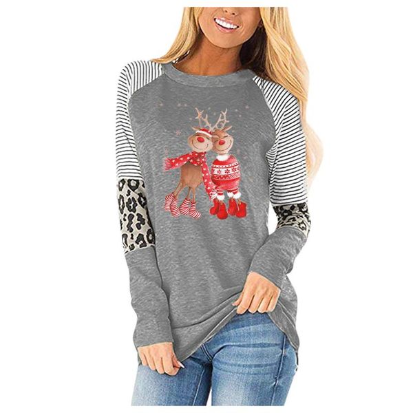 

women's t-shirt 2021 autumn shirt printed o-neck long sleeve casual loose large size ladies camiseta mujer, White