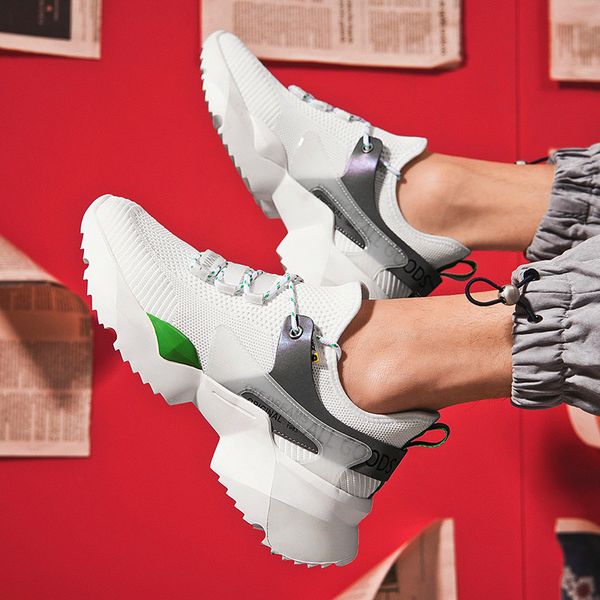 

men casual shoes lace-up reflective mesh breathable sports shoes trend wild casual mens shoes tenis masculino zapatillas hombre