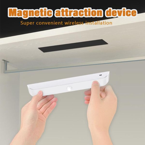 

wireless cabinet light, bedroom wardrobe motion sensing night used as a light for kitchen stairs