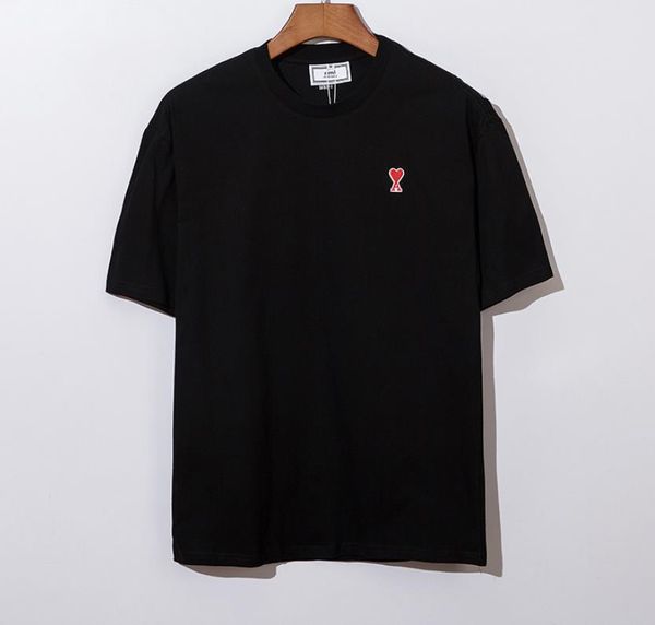 

fashion cotton ami tees short sleeve men women t-shirts, White;black