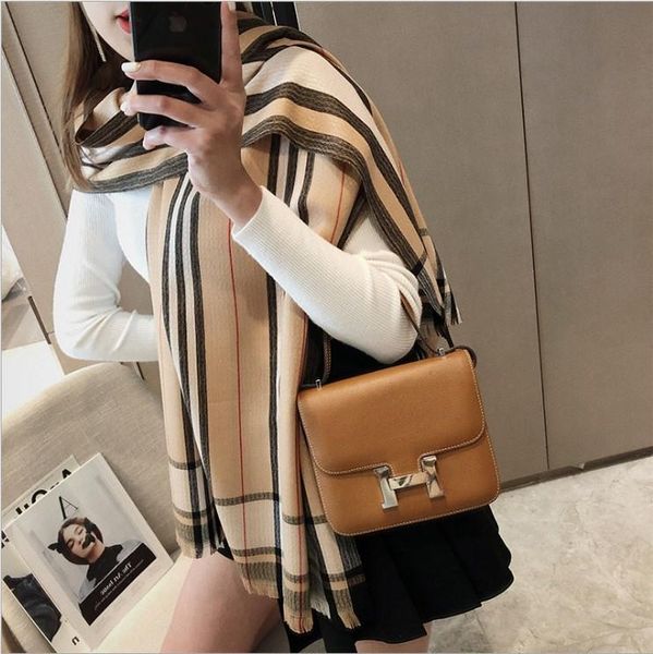 

scarves shawl women's cashmere scarf winter for women classic in autumn and british plaid cotton luxury woman shawls, Blue;gray