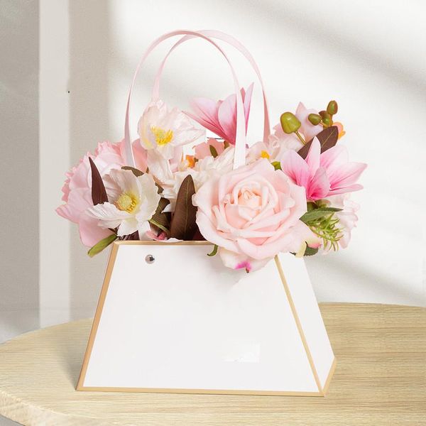 

flower rose wrapping paper boxes floral plastic party gift packaging box bag valentine's day wedding deco wrap