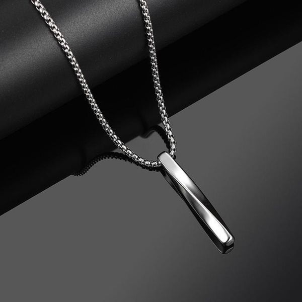 

pendant necklaces 2021 fashion silver color rectangle necklace men trendy simple alloy chain jewelry gift