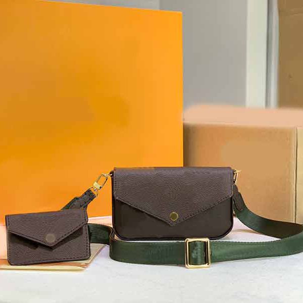 

three in one luxury designer bag leather ringer ladies shoulder messenger handbags fashion makeup small card bags m80091