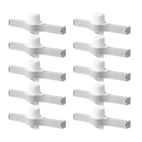

bag clips 10pcs seal food storage clamps snack sealing fresh (white)