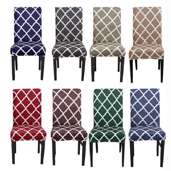

chair covers universal geometric seat cover stretch spandex polyester dining office wedding protector removable case