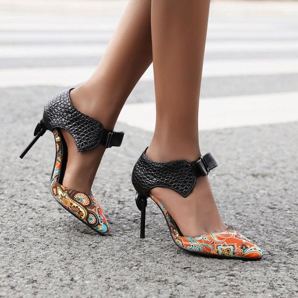 

big size 32-48 summer women mixed colors cover heel thin sandals 2, Black