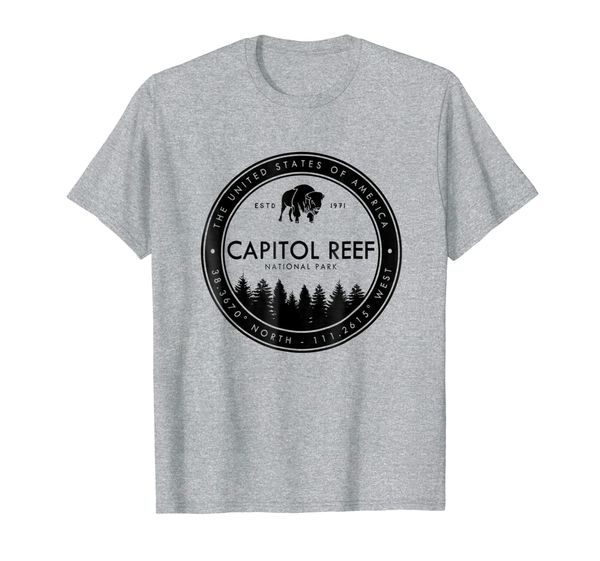 

capitol reef national park t shirt utah emblem souvenirs, White;black