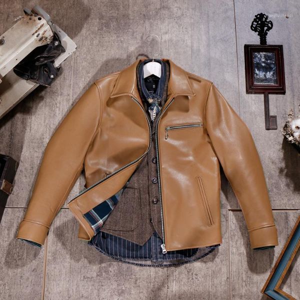 

men's leather & faux special benefits 1930 cow jacket have smell, Black